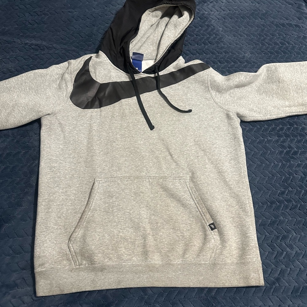 Nike Gray and Black Hoodie Sweatshirt